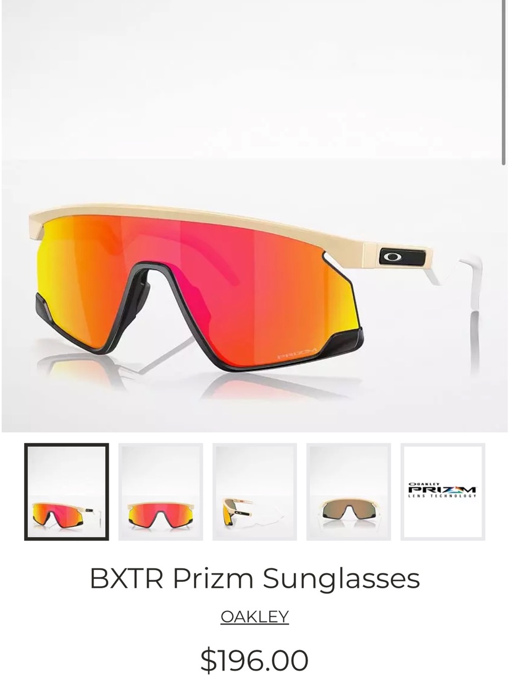 Oakley BXTR Shield Sunglasses - Gold Frame with Red-Orange Mirror Lens